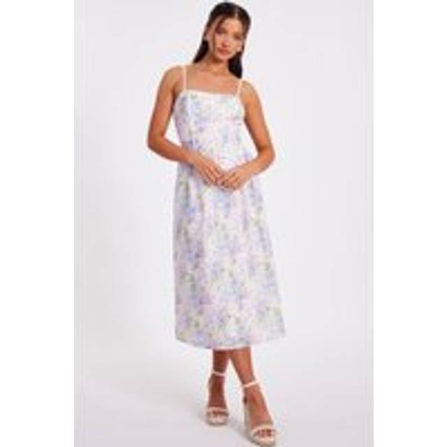 Multi Petite Floral Embroidered Midi Dress - 10