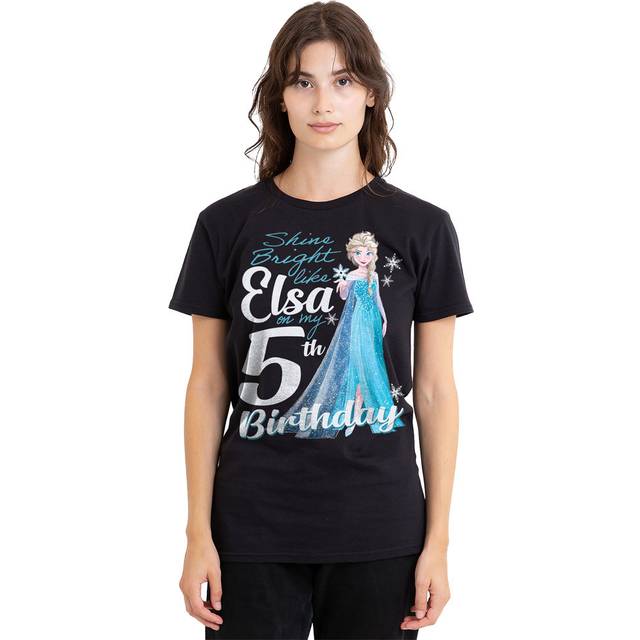 Frozen bright like elsa 5th birthday t-shirt s-2xl, black