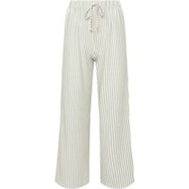 M&Co Petite Sage Green Stripe Wide Leg Trousers 12 M&Co Petites - White