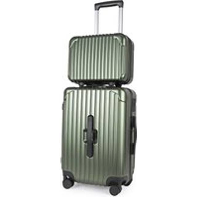 2-Piece Suitcase Set: Vanity Case & Cabin Case with TSA Lock (Mauve Lilac) - Dark Green - Large