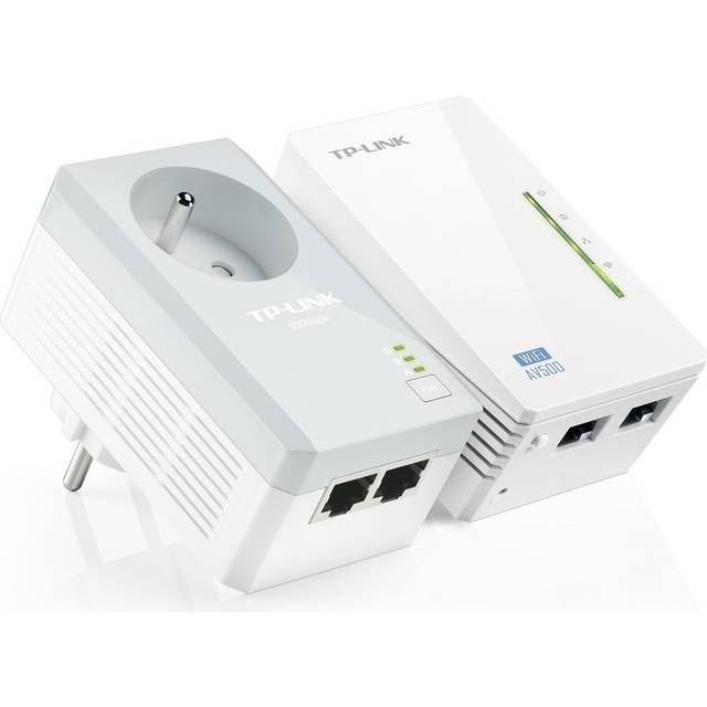 Tp-link wi-fi n300 repeater kit with 600 mbps powerline adapter, white