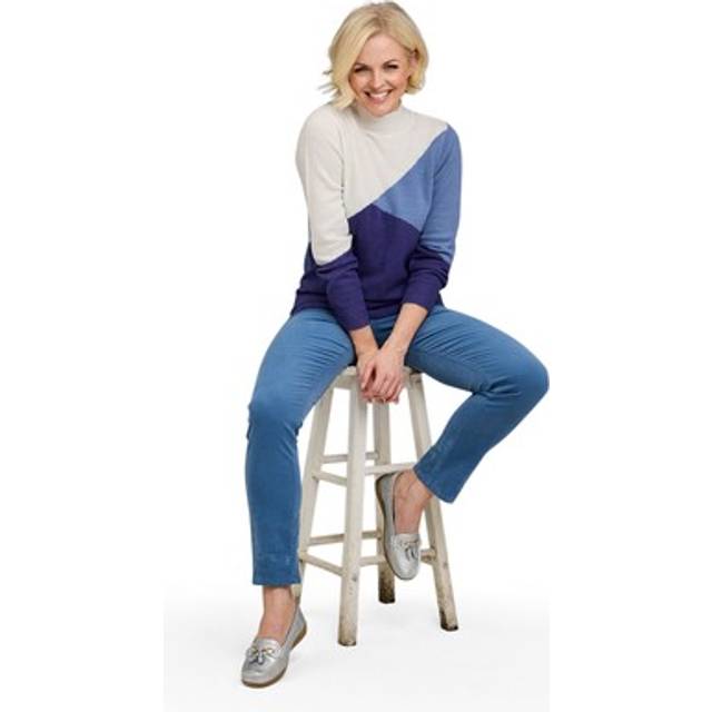 Ladies colour block turtle neck jumper by amber