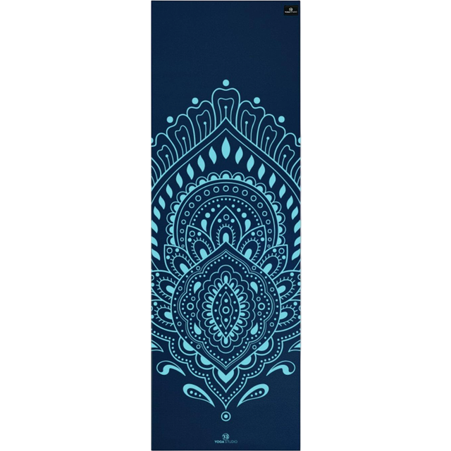 (Navy Blue Mat Mysterious Peacock) Yoga Studio Designed Sticky Yoga Mat 6mm
