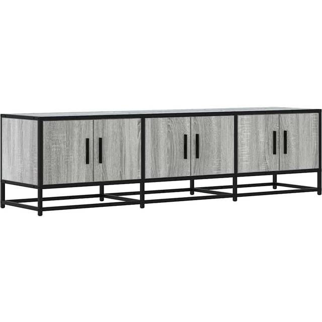 vidaXL TV Cabinet Grey Sonoma 150x35x41 cm Engineered Wood and Metal