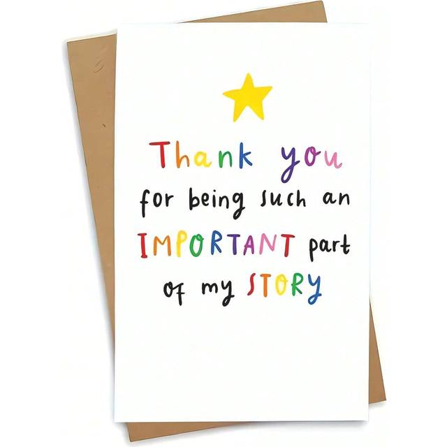 SHEIN &#34;Unforgettable&#34; Personalized &#34;Thank You For Being Part Of My Story&#34; Greeting Card - Perfect For Teachers, Best Friends, Mentors, Etc. | Heart-Warming