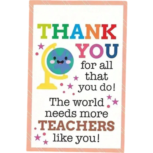 SHEIN 1pc Thank You Thanksgiving And Graduation Cards - English, Universal Recipients, Celebrating Educators - &#34;The World Needs More Teachers Like You&#34;