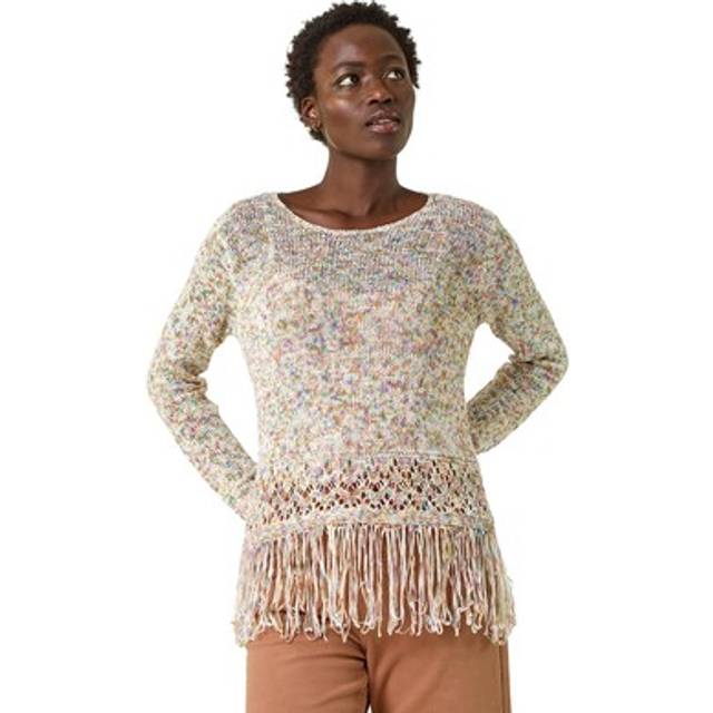 Light Weight Fringe Hem Knit Jumper - Multi - 10