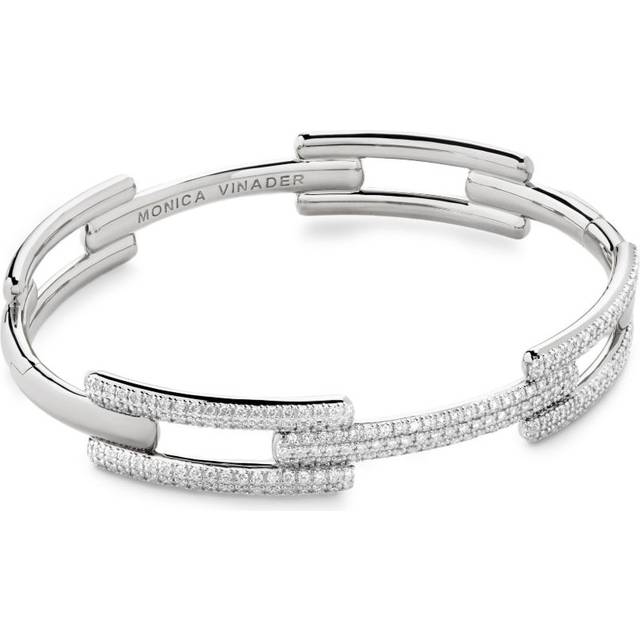Monica Vinader - Signature Link diamond bracelet - women - Sterling Silver/Lab Grown Diamond - L