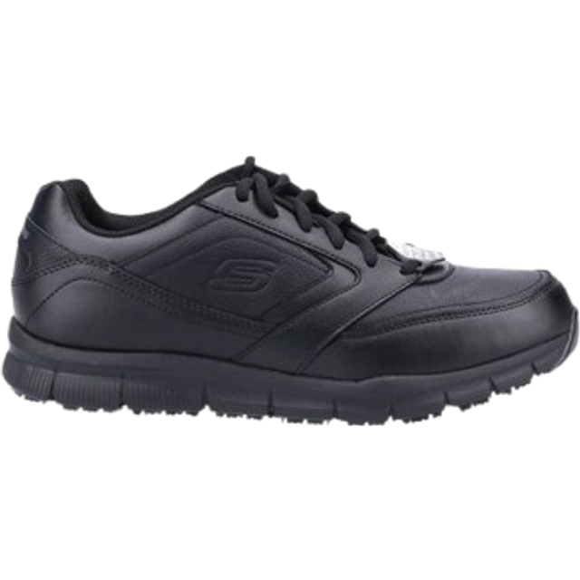 Skechers Nampa Lace Up Work Trainers - Black, Black, Size 6, Men