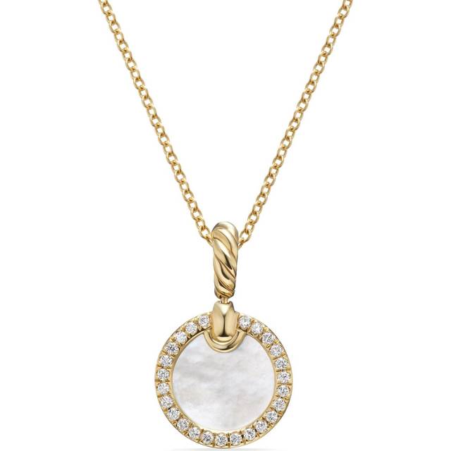 David Yurman - 18kt yellow gold Petite DY Elements diamond necklace (17.8mm) - women - Diamond - One Size