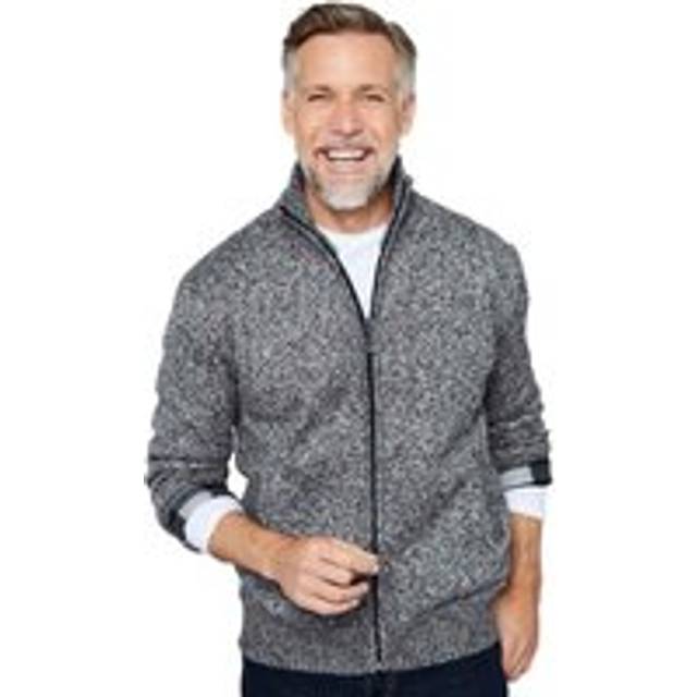 Full Zip Fleece Zipper Cardigan - Charcoal - XL