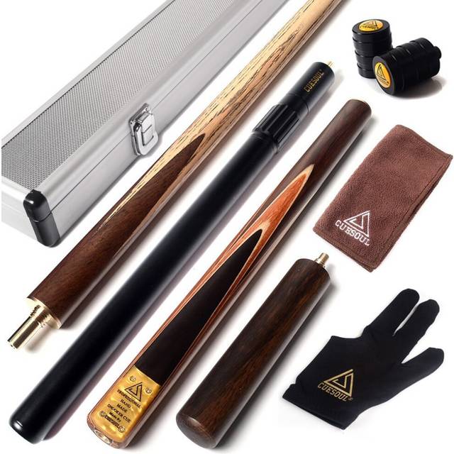 CUESOUL 57 Handcraft 3/4 Jointed Snooker Cue with Mini Butt End Extension Packed in Aluminium Cue Case (D305)