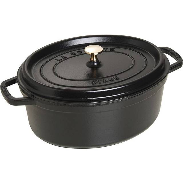 Staub Oval Black med låg - Bedste støbejernsgryde - Kitchy.dk