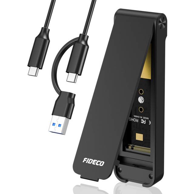 FIDECO M.2 NVMe Enclosure, USB 3.2 Gen 2 PCIe NVMe Adapter, Sandwich Style, Tool-Free Installation, Support UASP and TRIM