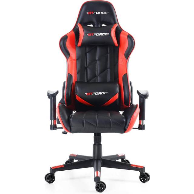 Gtforce Pro Gt Reclining Sports Racing Gaming Office Desk Pc Car Faux Leather Chair (red), Red