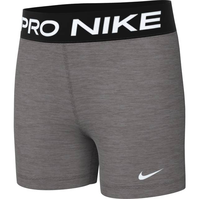 Nike Pro Older Kids' (Girls') Dri-FIT 13cm (approx.) Shorts - Grey - Polyester/Elastane