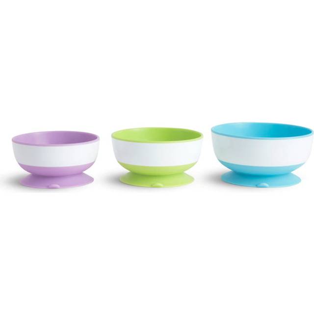 Munchkin Stay Put sugskålar med stark sugkopp, 3-pack