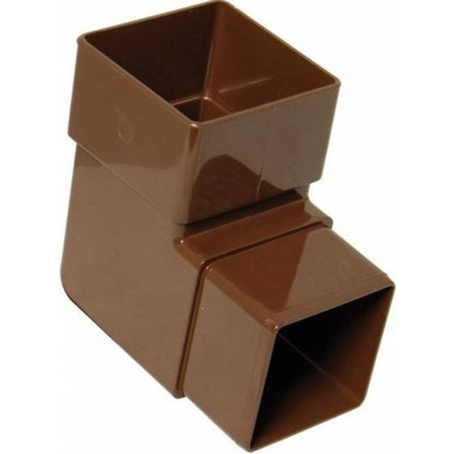 FloPlast Square Downpipe Bend - 92.5 Degree Brown