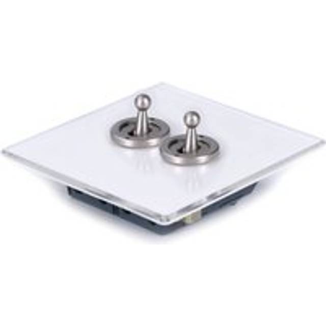 2 Gang 2 Way Clear Light Switch - Chrome