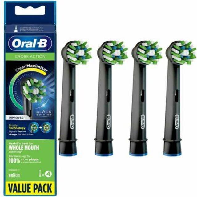 Oral -B - CrossAction 4 borsthuvuden med CleanMaximiser Technology Black Edition - 1 del