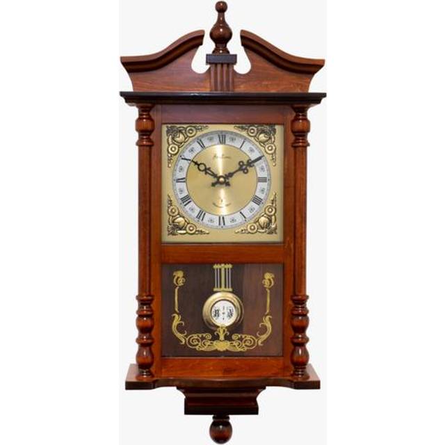 Acctim Westbury Radio Controlled Roman Numeral Pendulum Wall Clock, Brown