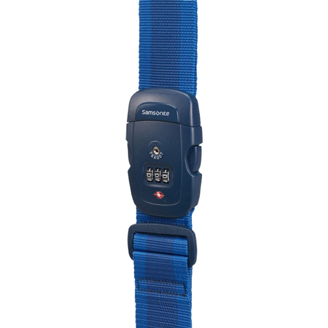 Samsonite Global Travel Accessories - Bagagestrap/TSA Lock Bagage Strap, 190 cm, 1 liter, midnattblå