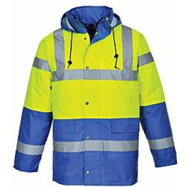 Portwest Hi-Vis Contrast Traffic Jacket - Yellow/Royal - Small