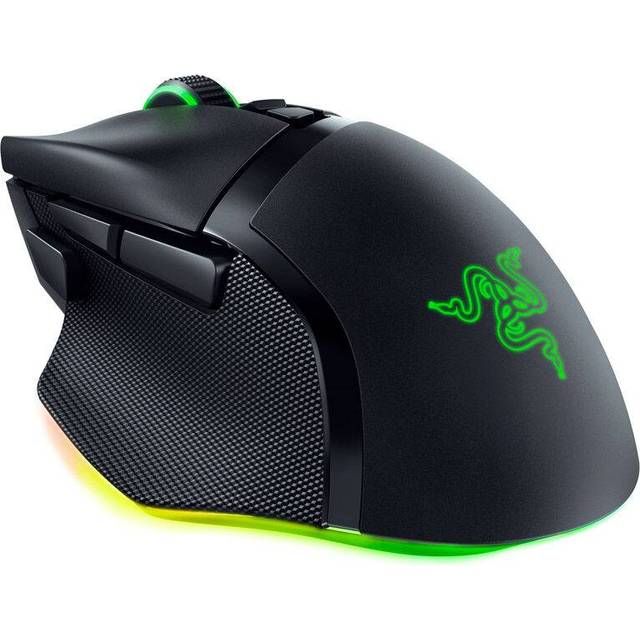 Razer Basilisk V3 Pro - anpassningsbar trådlös spelmus med Razer HyperScroll lutande hjul (Focus Pro 30K optisk sensor, 13-zoners krombelysning, 10+1 programmerbara knappar) Svart