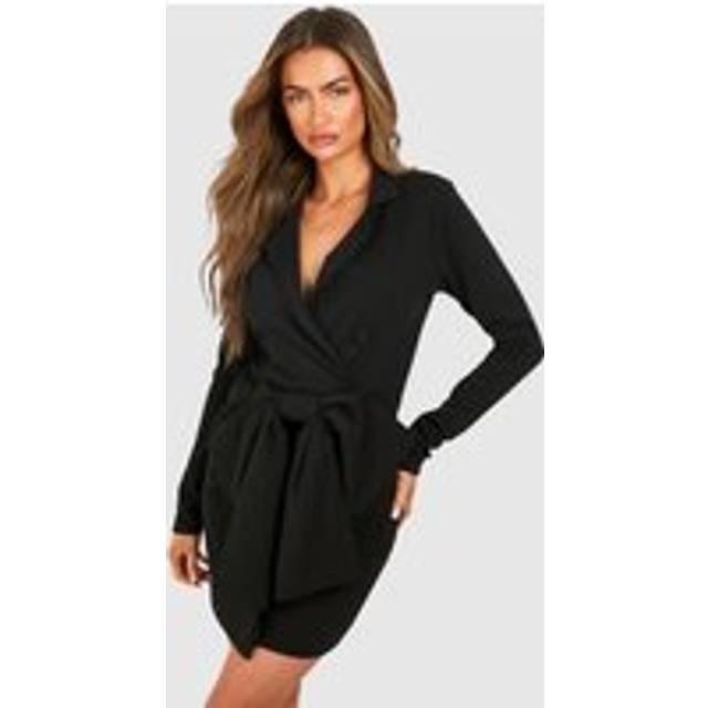 Womens Bow Detail Blazer Dress - Black - 8