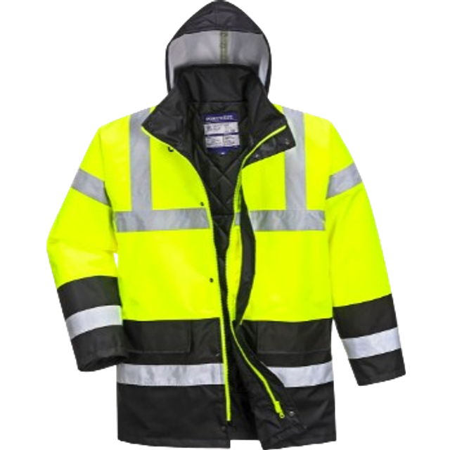 Portwest Hi-Vis Contrast Traffic Jacket - Yellow - XXL