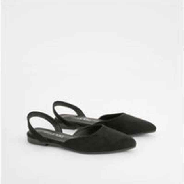 Womens Slingback Pointed Flats - Black - 5, Black
