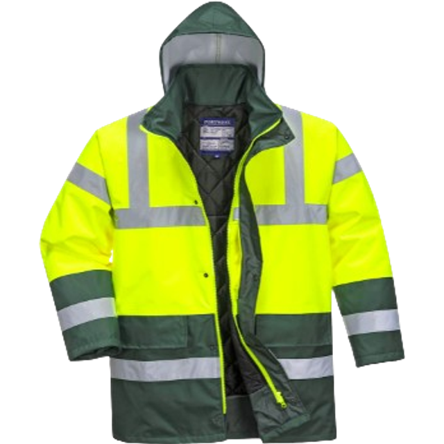 Portwest Hi-Vis Contrast Traffic Jacket - Yellow/Green - Large