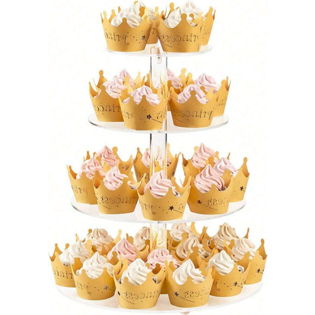 SHEIN Round Acrylic Cake Display Stand, Multi-Layer Dessert Food Rack For Wedding Birthday Party Cake Stand Cake Decorations Cupcake Stand Cake Decor Cake H