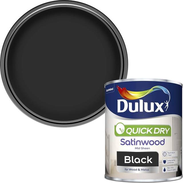Dulux Quick Dry Satinwood, Black 750ml