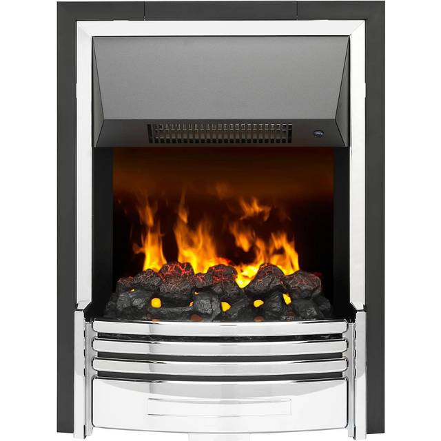 Dimplex Pomona Optimyst 3D Flame Effect Electric Inset Fire, Chrome finish, 46.3cm W (61.4cm H X 46.3cm W X 19.6cm D)