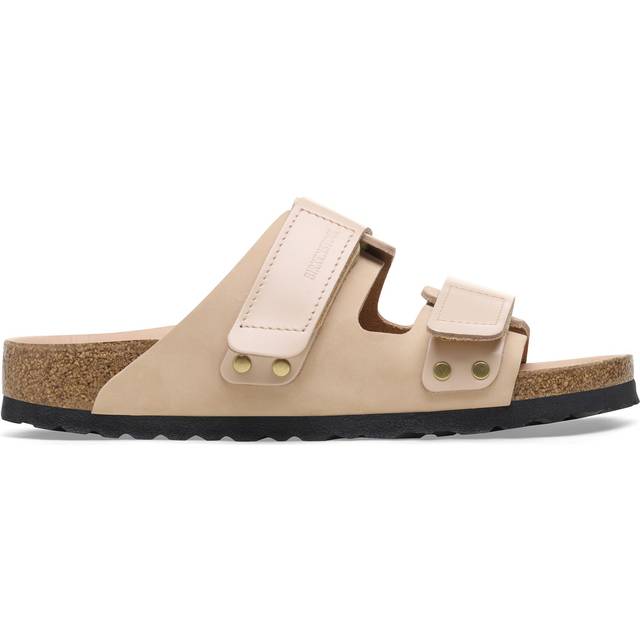 BIRKENSTOCK Uji New Beige Nubuck Leather Two Bar Mules Size: 39, Colour: Beige Leather