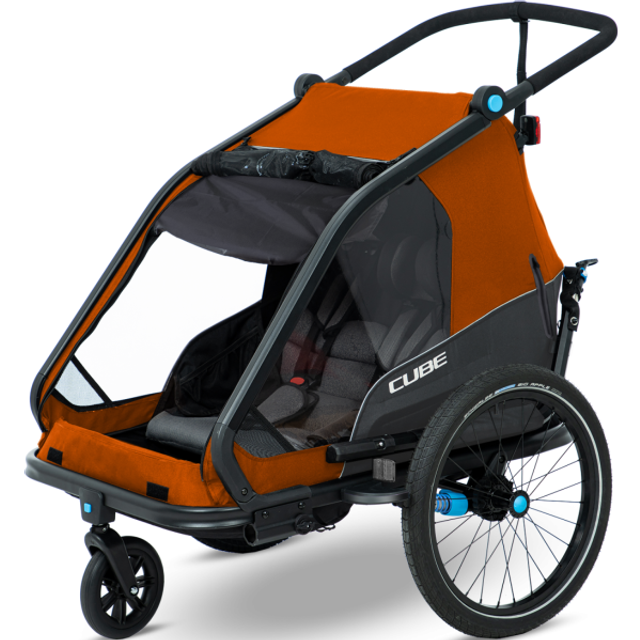 Cube Double Compartment Kids Trailer X Action Team Grey/Orange