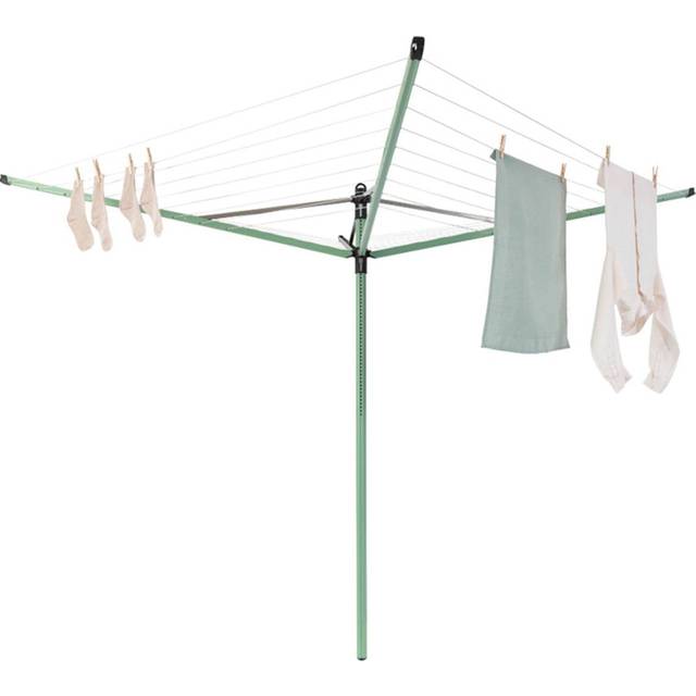 Brabantia Lift-O-Matic Rotary Clothes Outdoor Airer Washing Line with Ground Spike, Cover, Peg Bag and Pegs, 50m