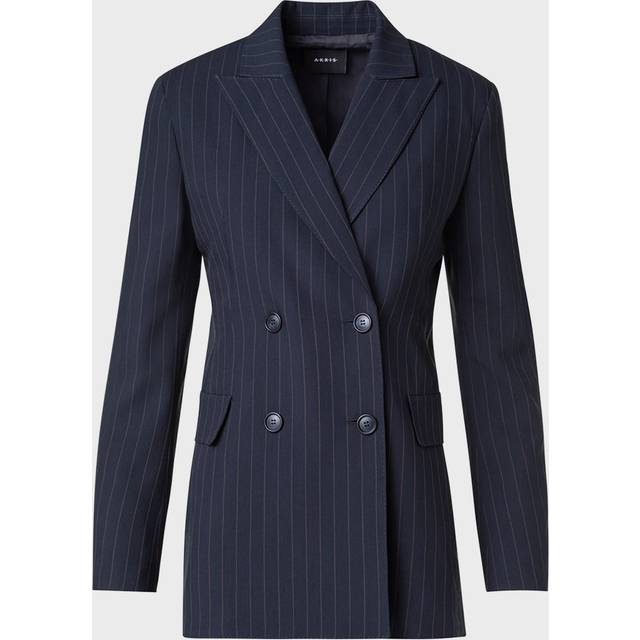 Nadine Pinstripe Double-Breasted Jacket - CHARCOAL GREY - 14