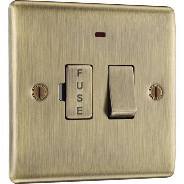 Bg nab52 nexus metal | antique brass | 13a | neon switched fused spur unit