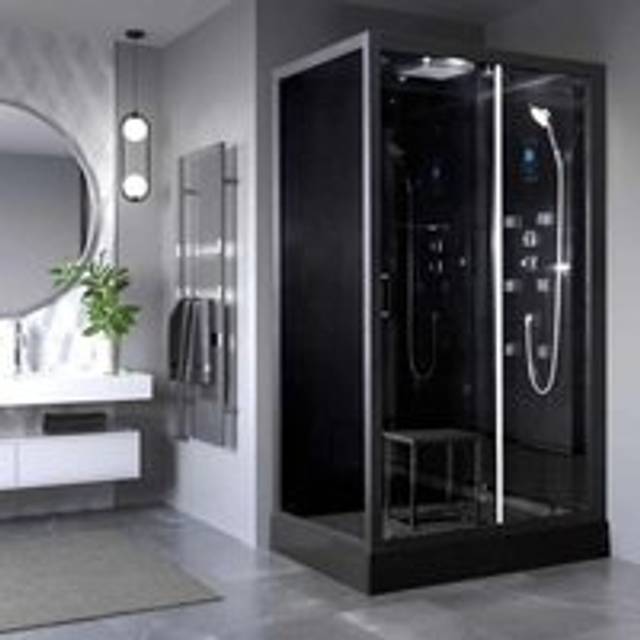 Vidalux fusion 1200 luxury black steam shower 1200 x 900 no leak guarantee