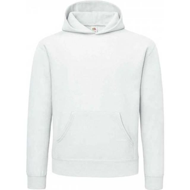 (XL, White) Fruit of the Loom Mens Supercotton Plain Hooded Sweatshirt