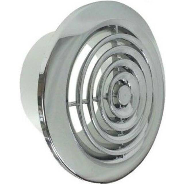 Round ceiling diffuser vent grille - polished chrome effect fan grill 4" 100mm