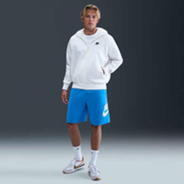 Nike Club Men's French Terry Alumni Shorts - Blue - Cotton/Rayon/Polyester - XL