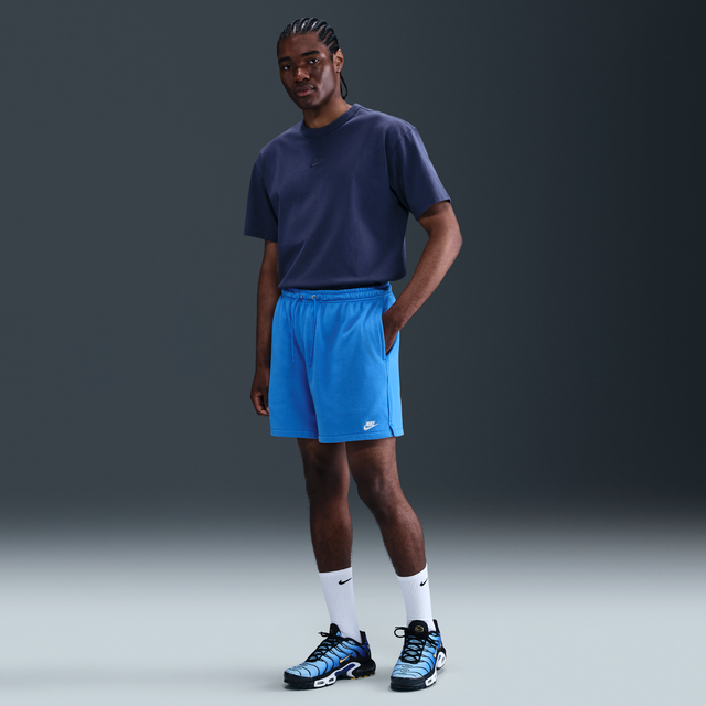 Nike Club Men's French Terry Flow Shorts - Blue - Cotton/Polyester - XL