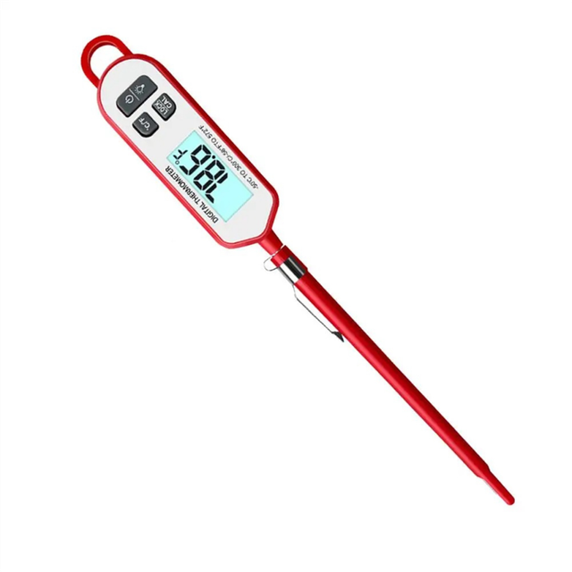 Food Thermometer Digital Probe Real-Time Reading Meat and Beverage Thermometer with LCD Display and Probe Kitchen Gadget