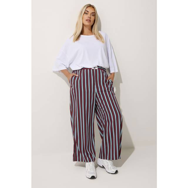 Limited Collection Curve Blue Stripe Boxer Waist Trousers, Women's Curve & Plus Size, Limited Collection - 26-28