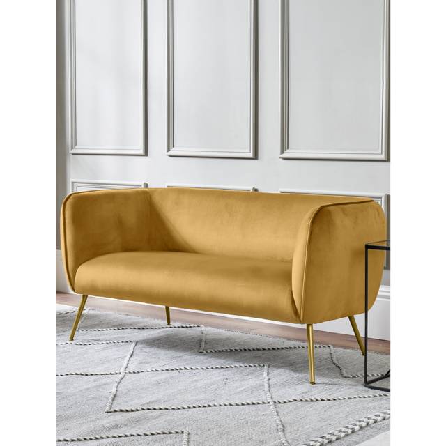 Lucca 2 Seater Upholstered Sofa - Gold (70cm H X 142cm W X 70cm D)