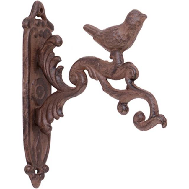 Cast Iron Wall Mounted Hanging Basket Bracket (19cm H X 21cm W X 5cm D)