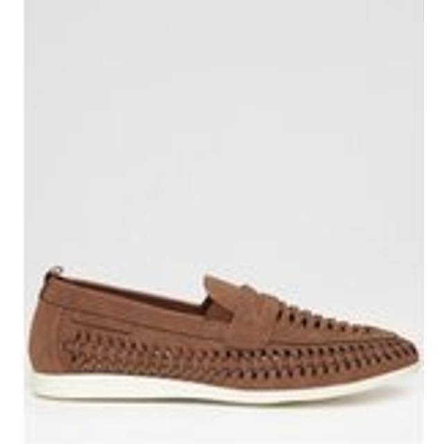 Threadbare Men Faux Suede Woven Loafers in Tan | Size: 11